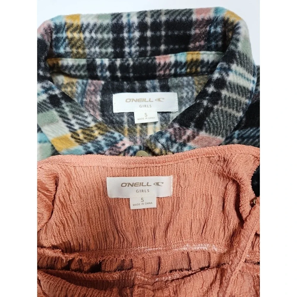 O'Neill Girls‎ Size Small 2 Piece Bundle - Dress + Plaid Button Up Shirt - NWT